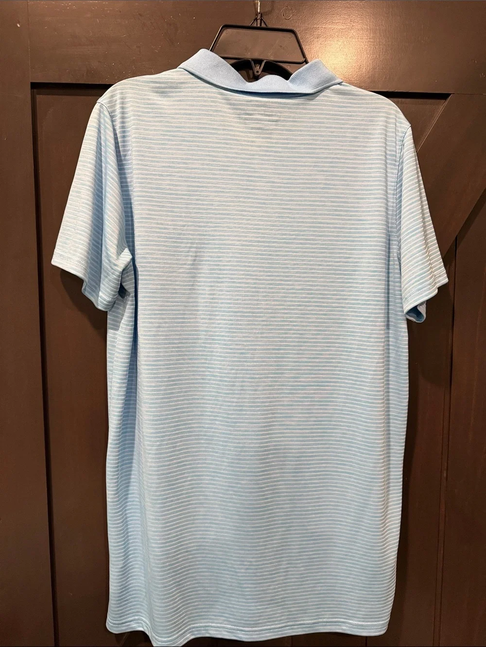 Light Blue Striped Men's Polo Shirt (more blue than what the pic shows) - Picture 3 of 3